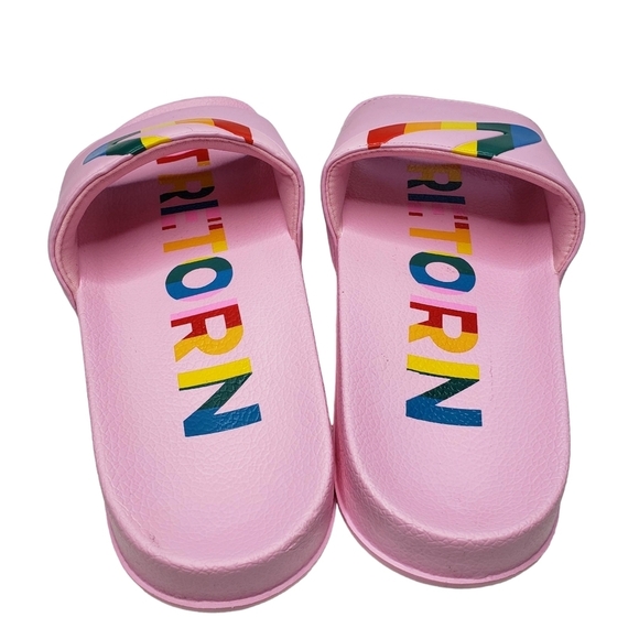 TRETORN | Tragrant Pink Rainbow Open Toe Slides Athleisure Sandals Women's 11 - Picture 3 of 10